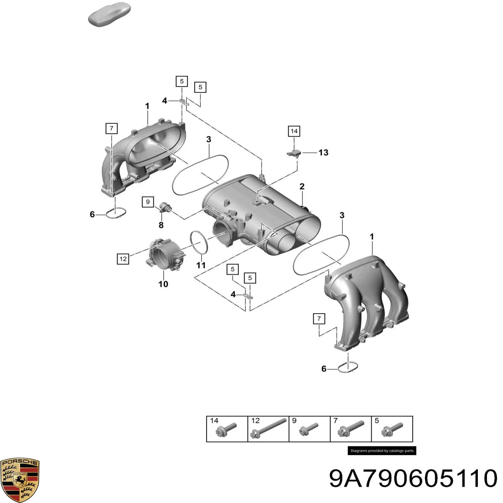9A790605110 Porsche Датчик тиску наддуву турбіни