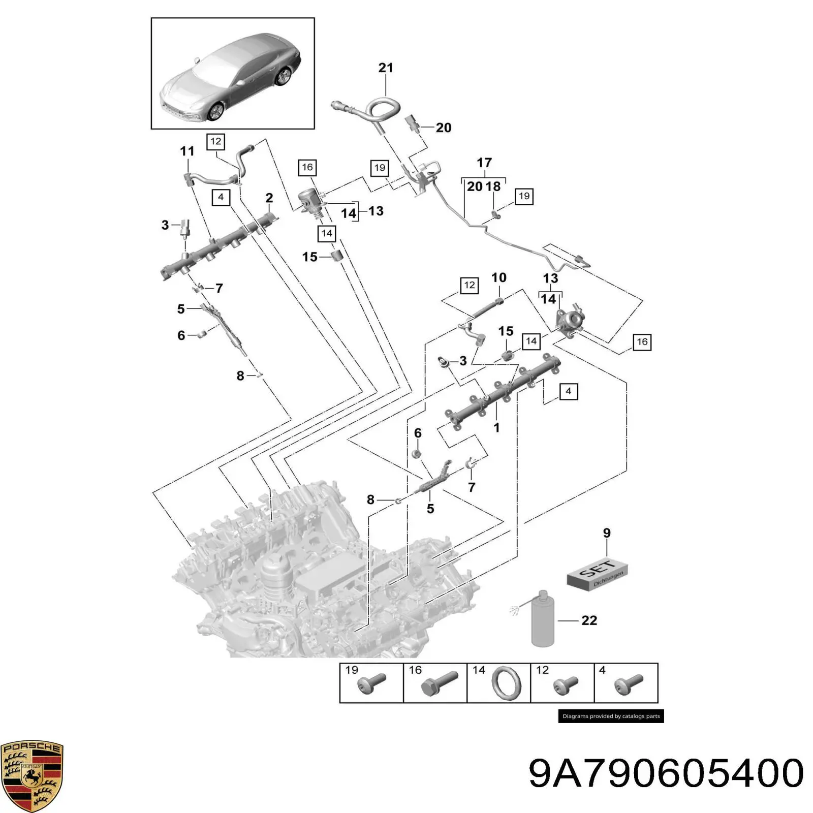 Датчик тиску палива Porsche 9A790605400 ціна, від 147.19 USD