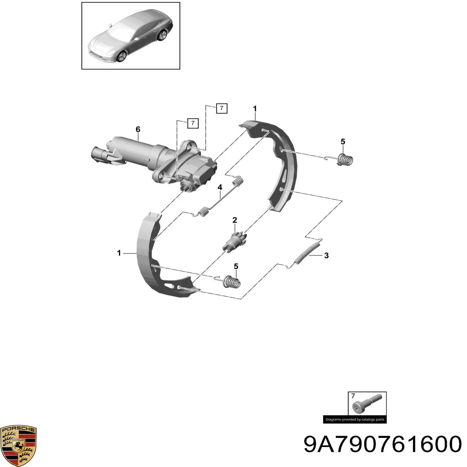 Електропривод ручного гальма 9A790761600 Porsche