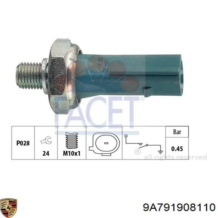 9A791908110 VAG Датчик показника тиску масла