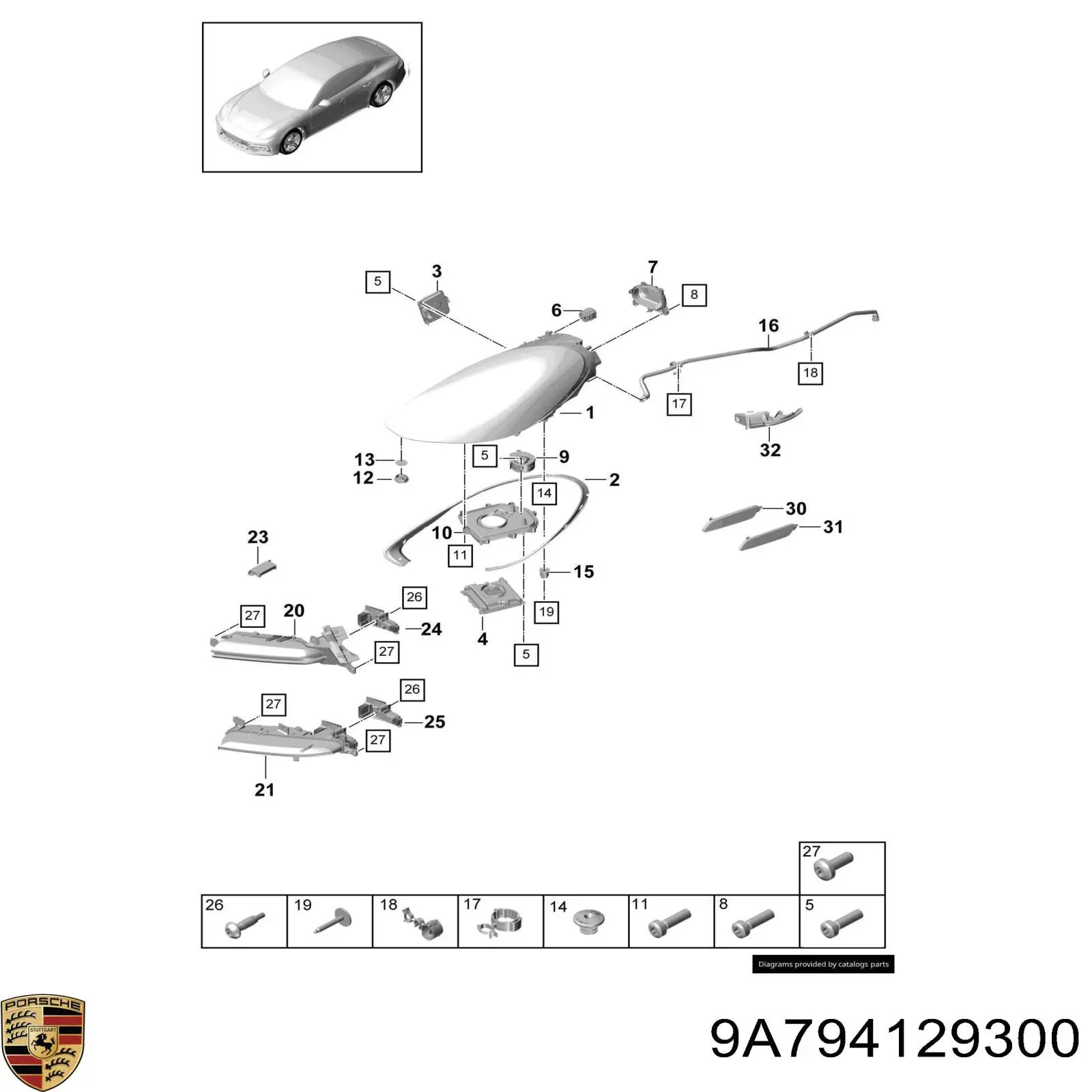  Porsche 9A794129300 ціна, від 76.02 USD