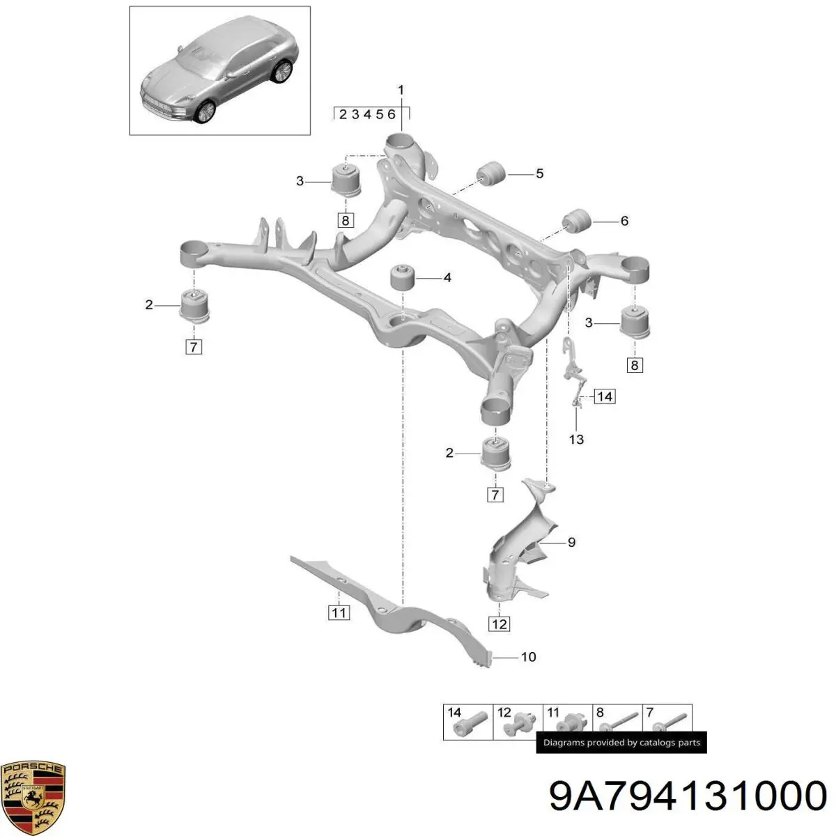 Датчик рівня положення кузова, задній правий 9A794131000 Porsche