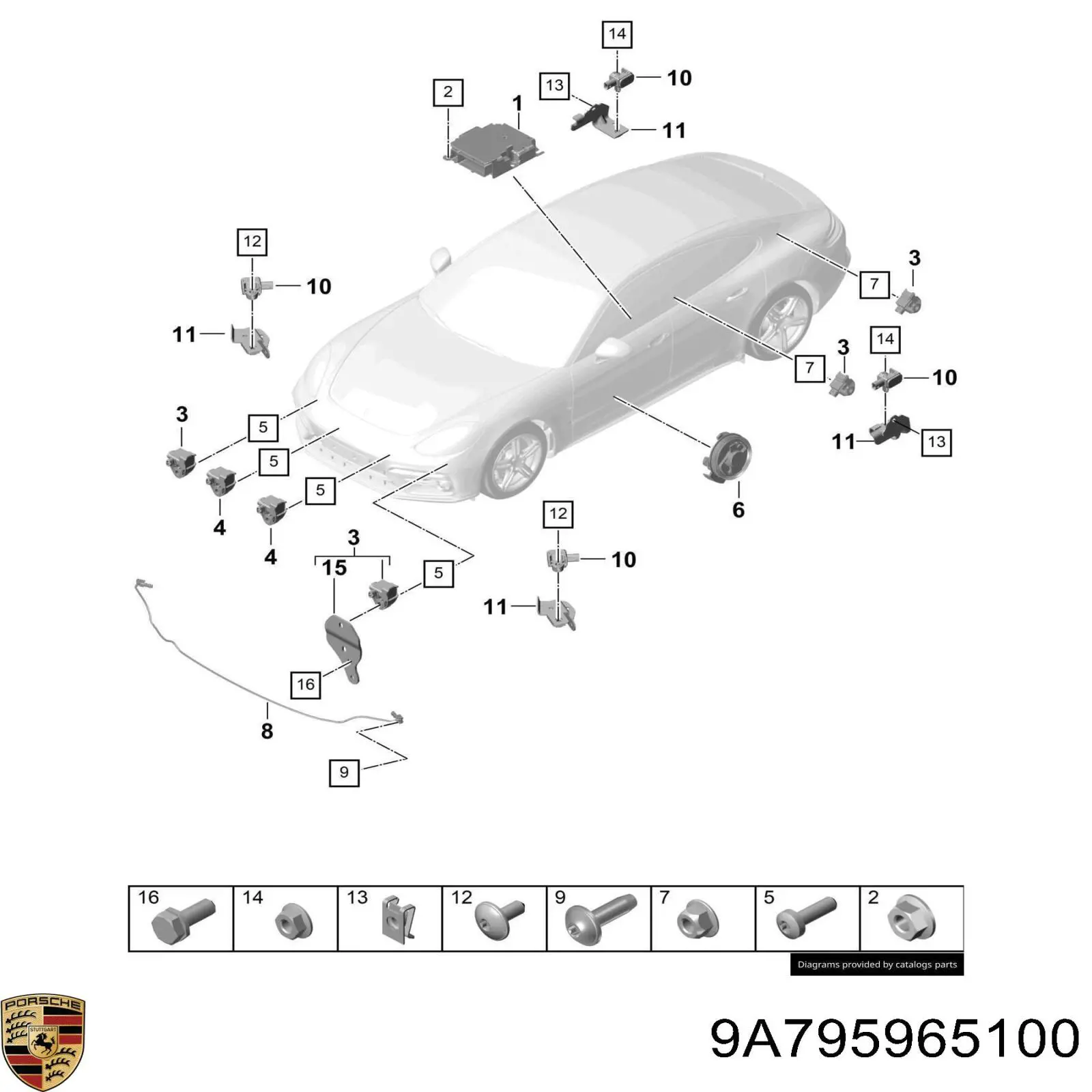 Датчик Айрбег передній Porsche 9A795965100 ціна, від 266.06 USD