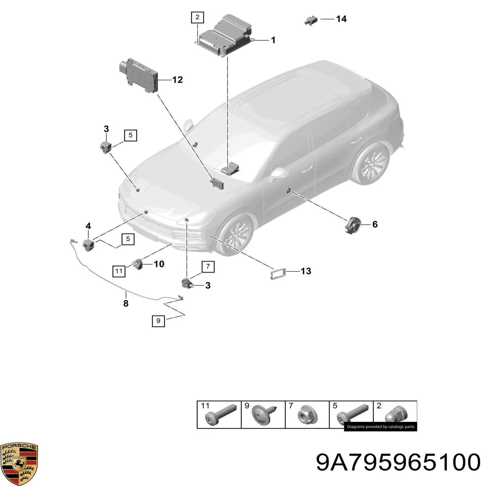 9A795965100 Porsche Датчик Ейрбег передній
