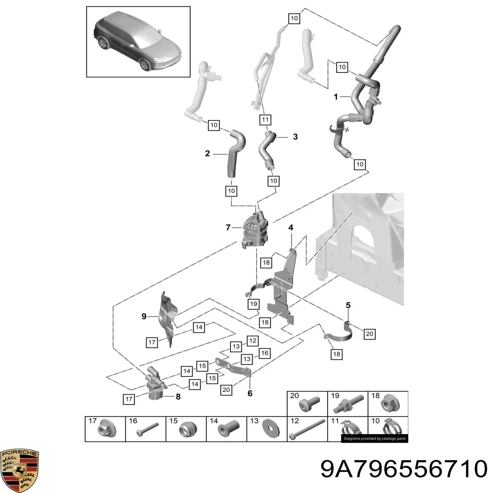9A796556710 Porsche Насос охолодження інвертора