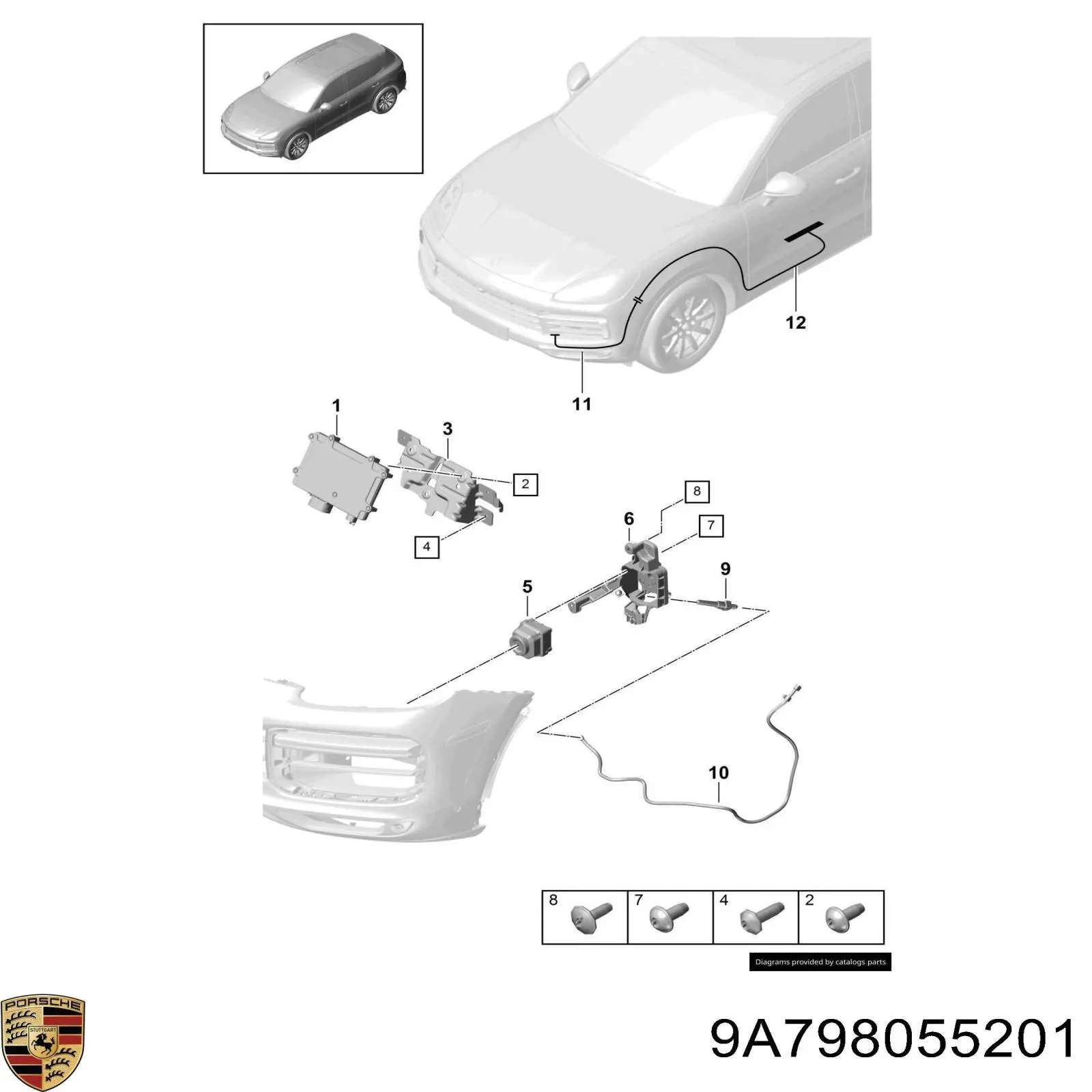 9A798055201 Porsche Камера заднього виду