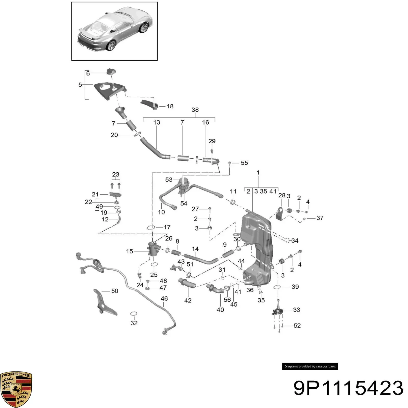 Купити 9P1115423 Porsche Кришка маслозаливной горловини