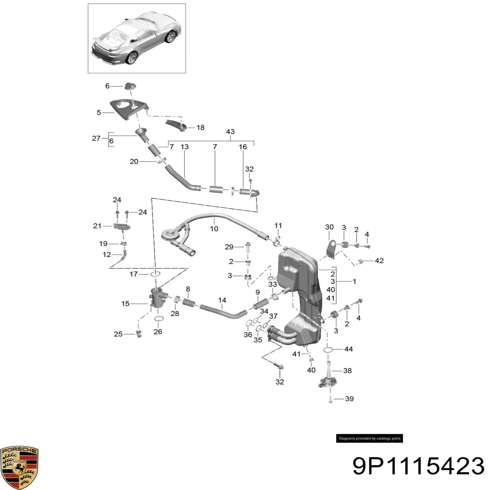 Кришка маслозаливной горловини Porsche 9P1115423A ціна, від 205.64 USD