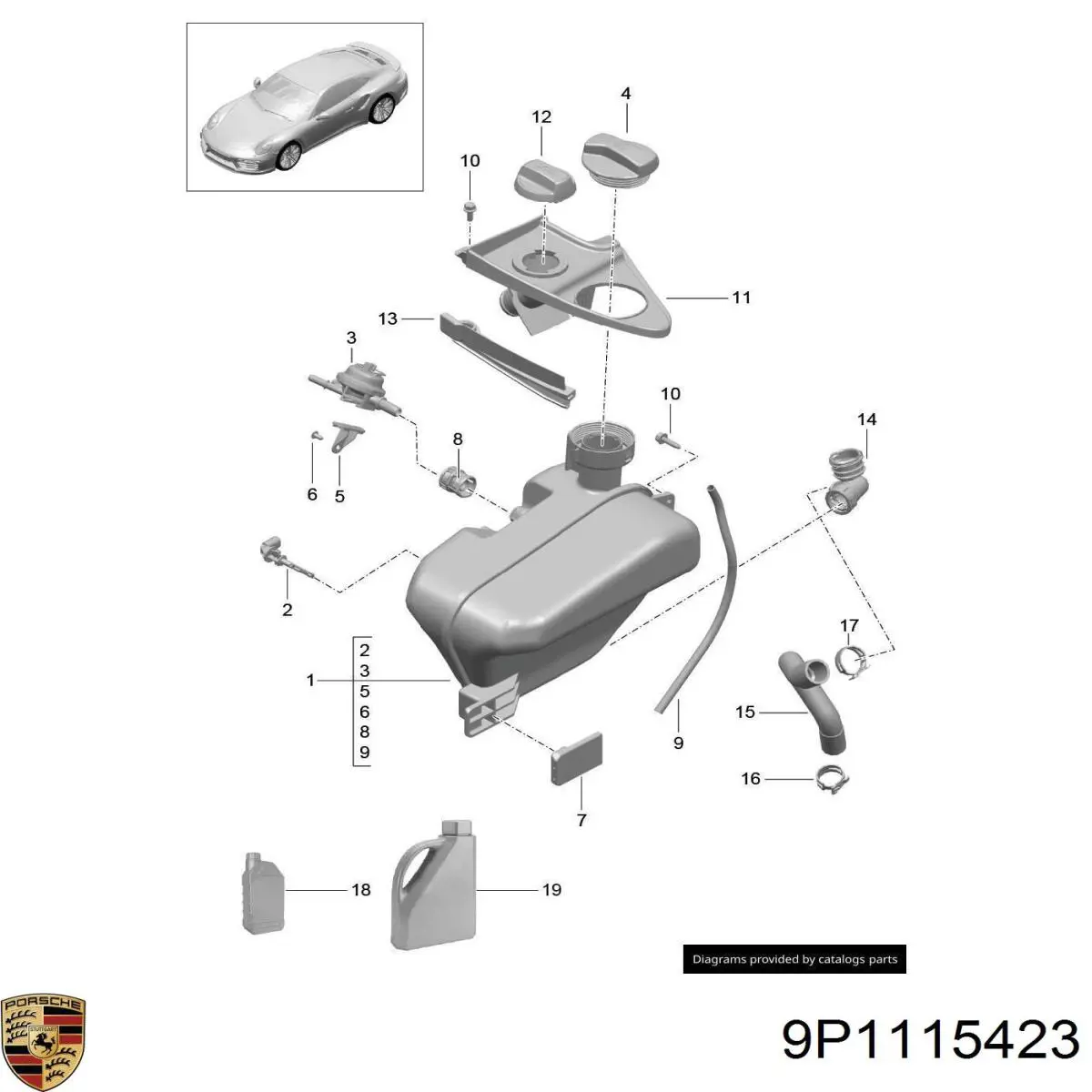 Купити 9P1115423A Porsche Кришка маслозаливной горловини