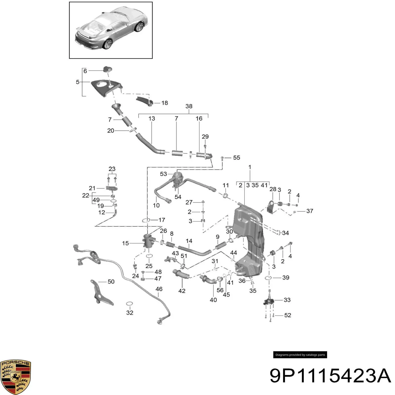 9P1115423A Porsche Кришка маслозаливной горловини