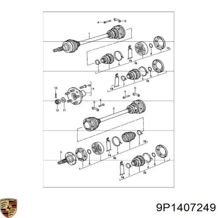Купити 9P1407249 Porsche 