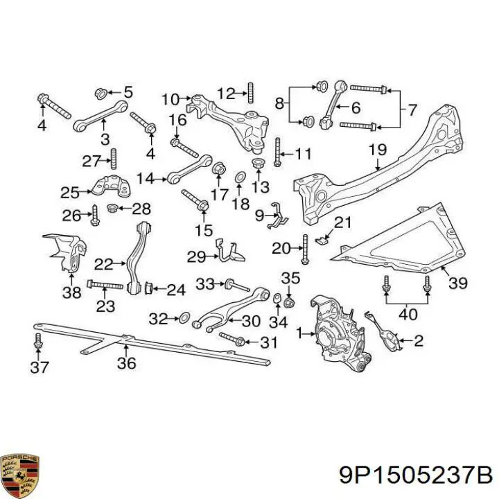  Porsche 9P1505237B ціна, від 369.46 USD