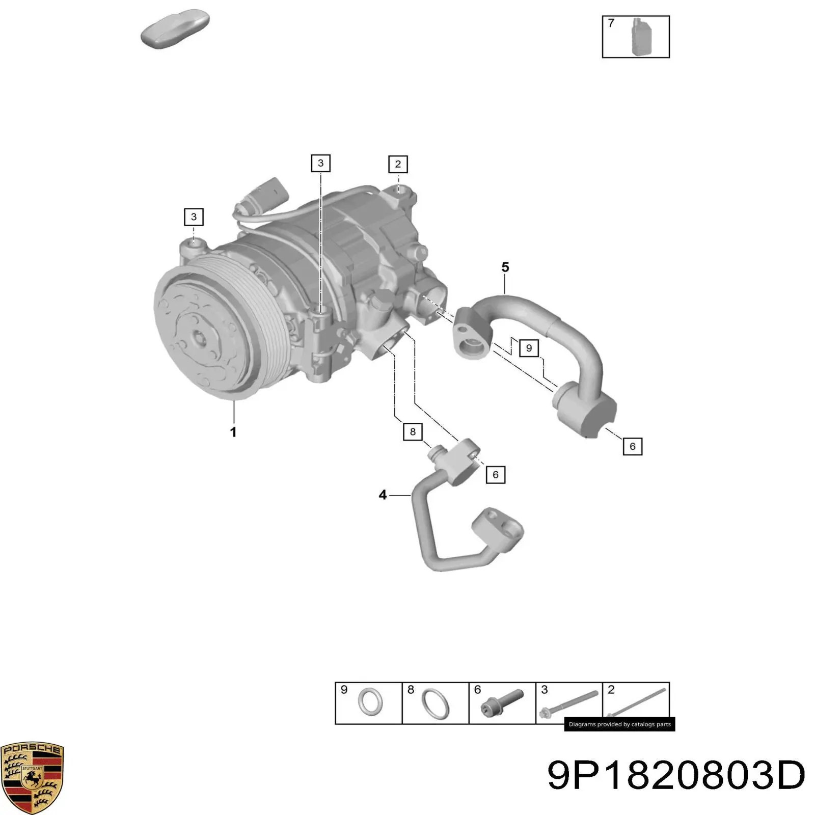 9P1820803B Porsche Компресор холодоагенту