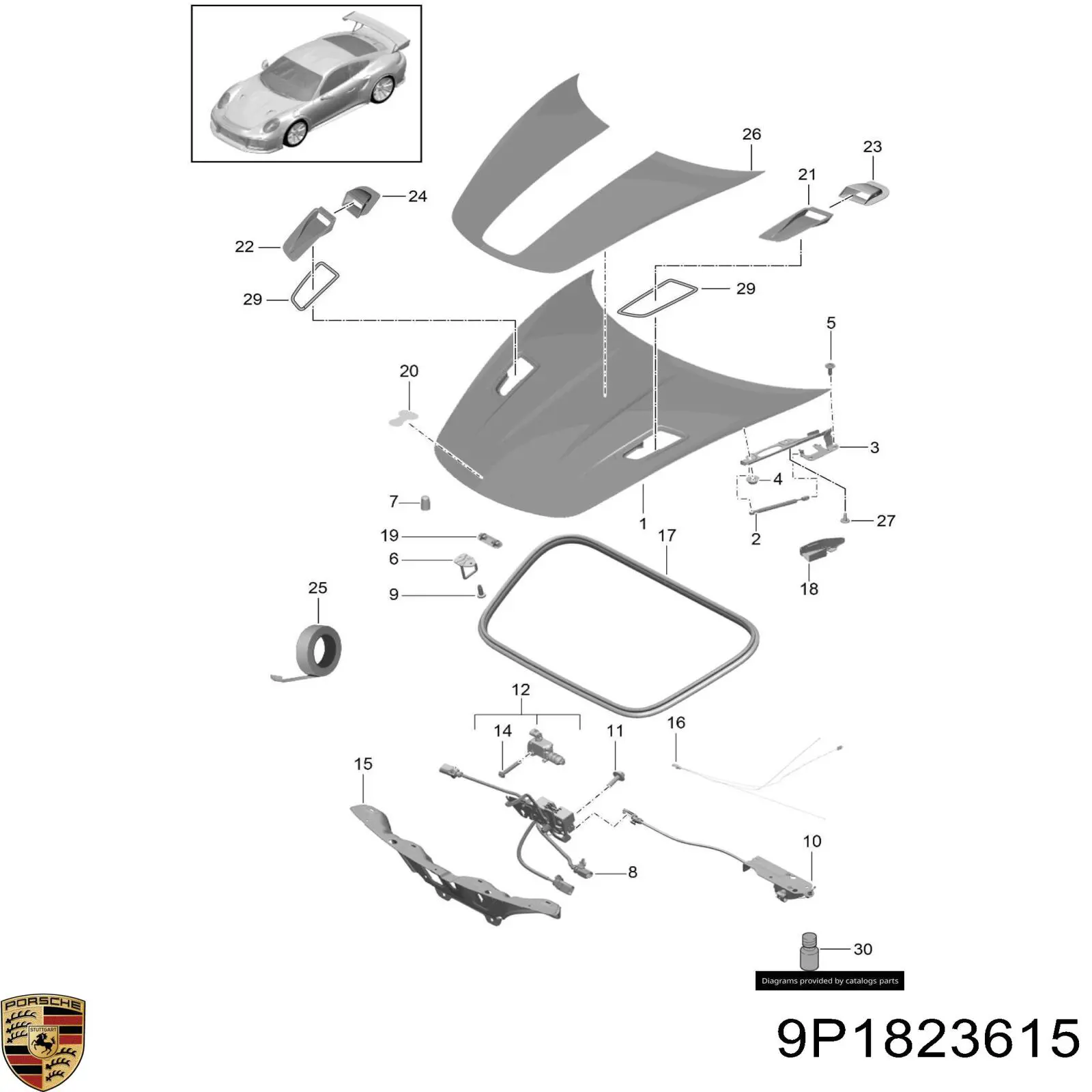  Porsche 9P1823615 ціна, від 41.31 USD