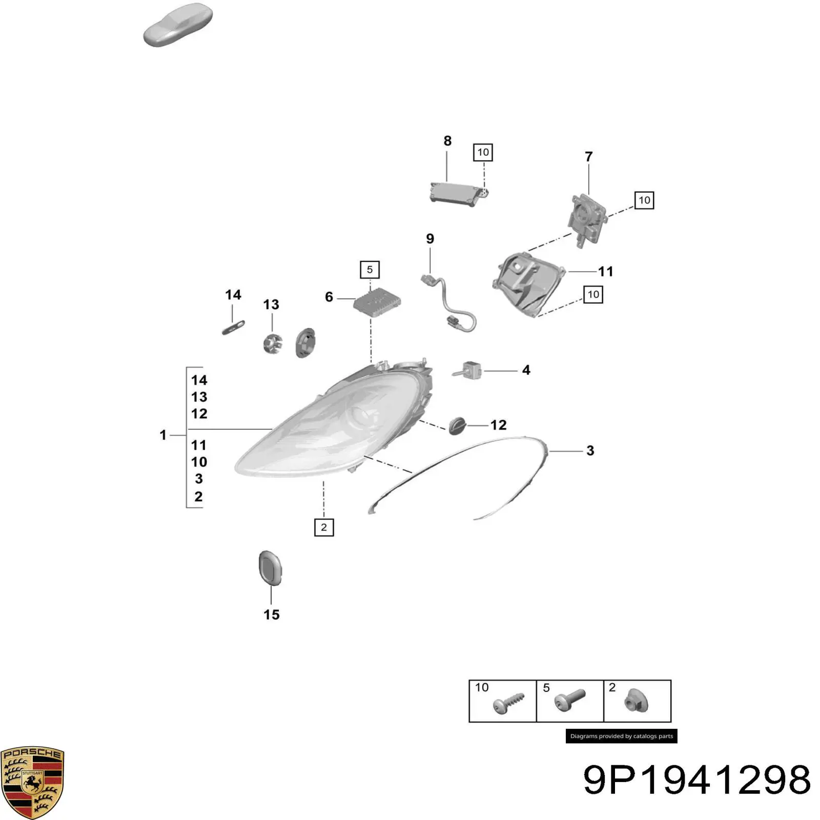  Porsche 9P1941298 ціна, від 706.96 USD