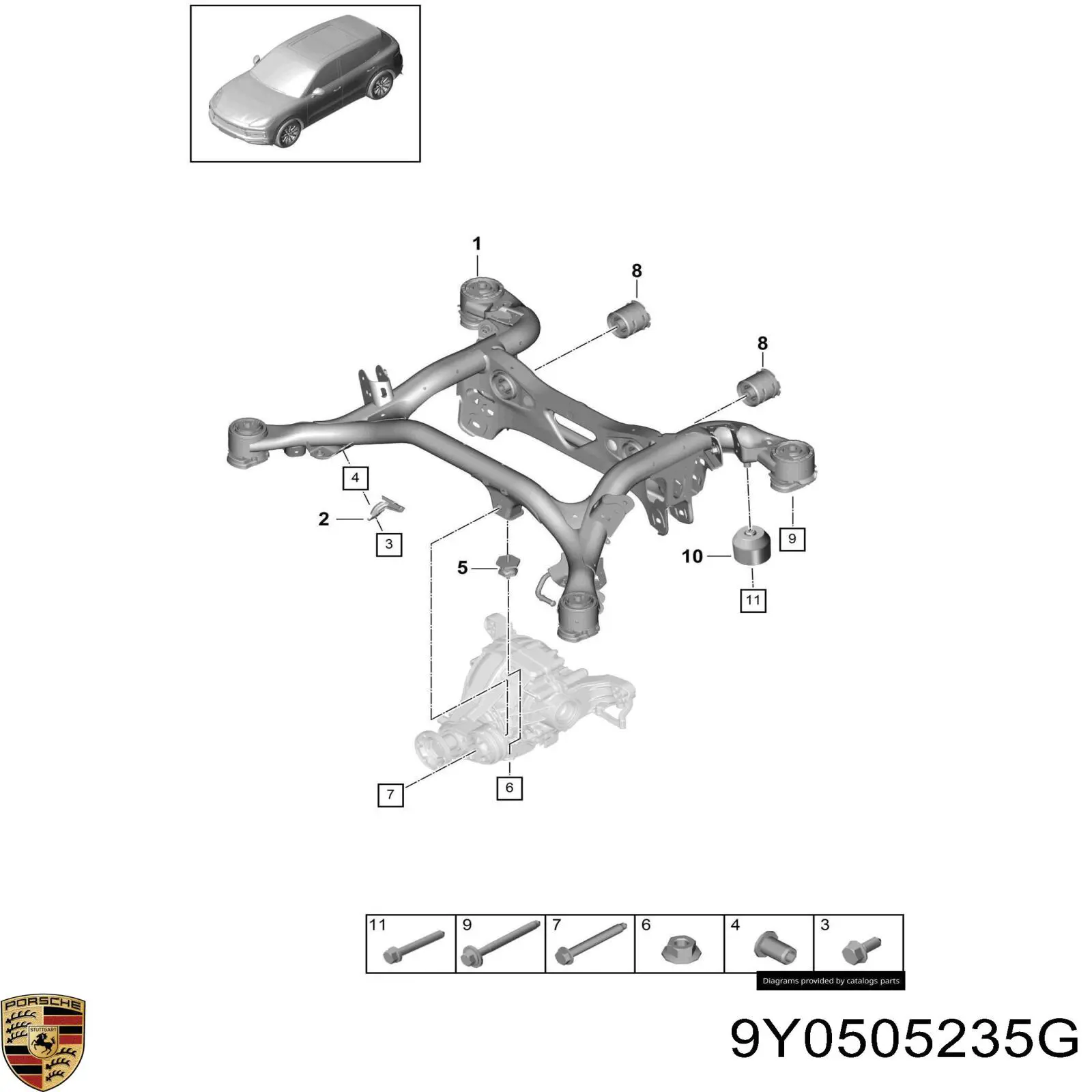 9Y0505235G Porsche Підвіска задня