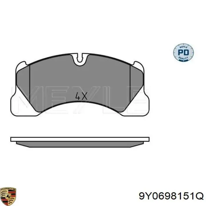 9Y0698151Q Porsche Передні гальмівні колодки