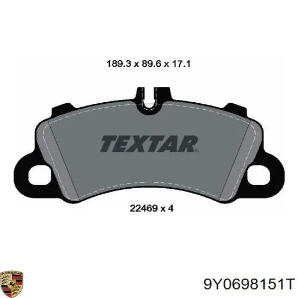 Гальмівні колодки Porsche 9Y0698151T ціна, від 115.23 USD