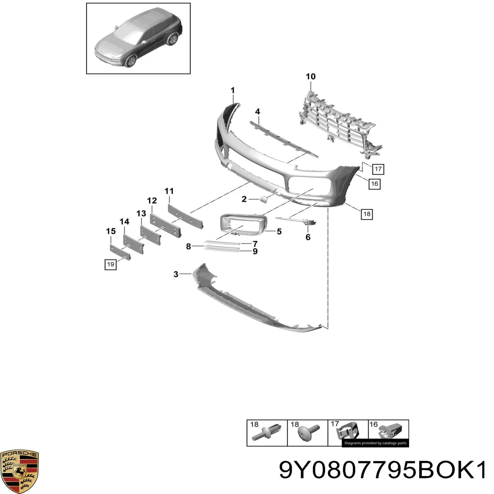 Купити 9Y0807795BOK1 Porsche 
