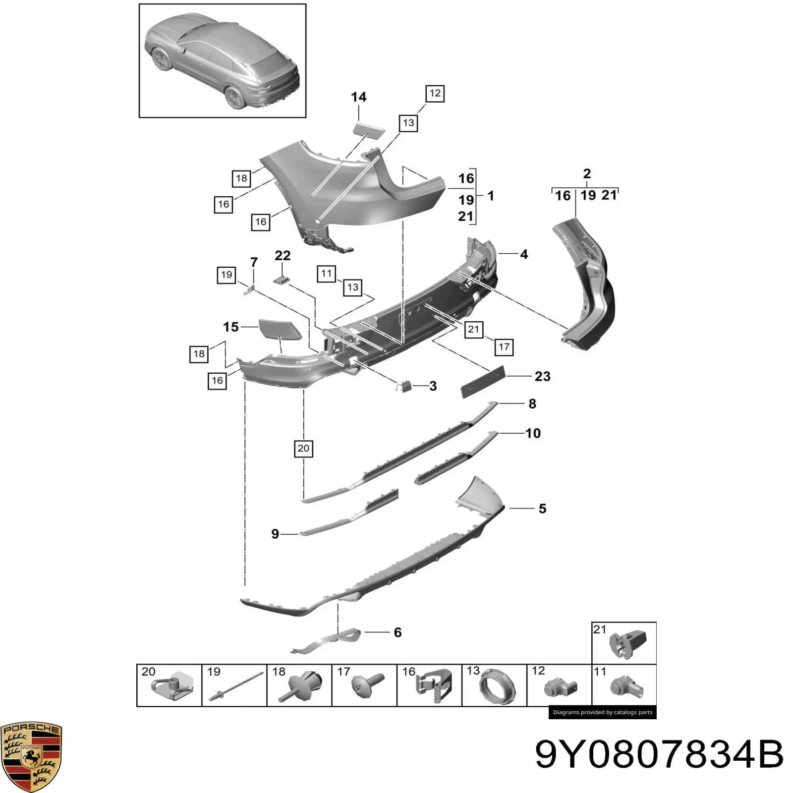  Porsche 9Y0807834B ціна, від 187.64 USD