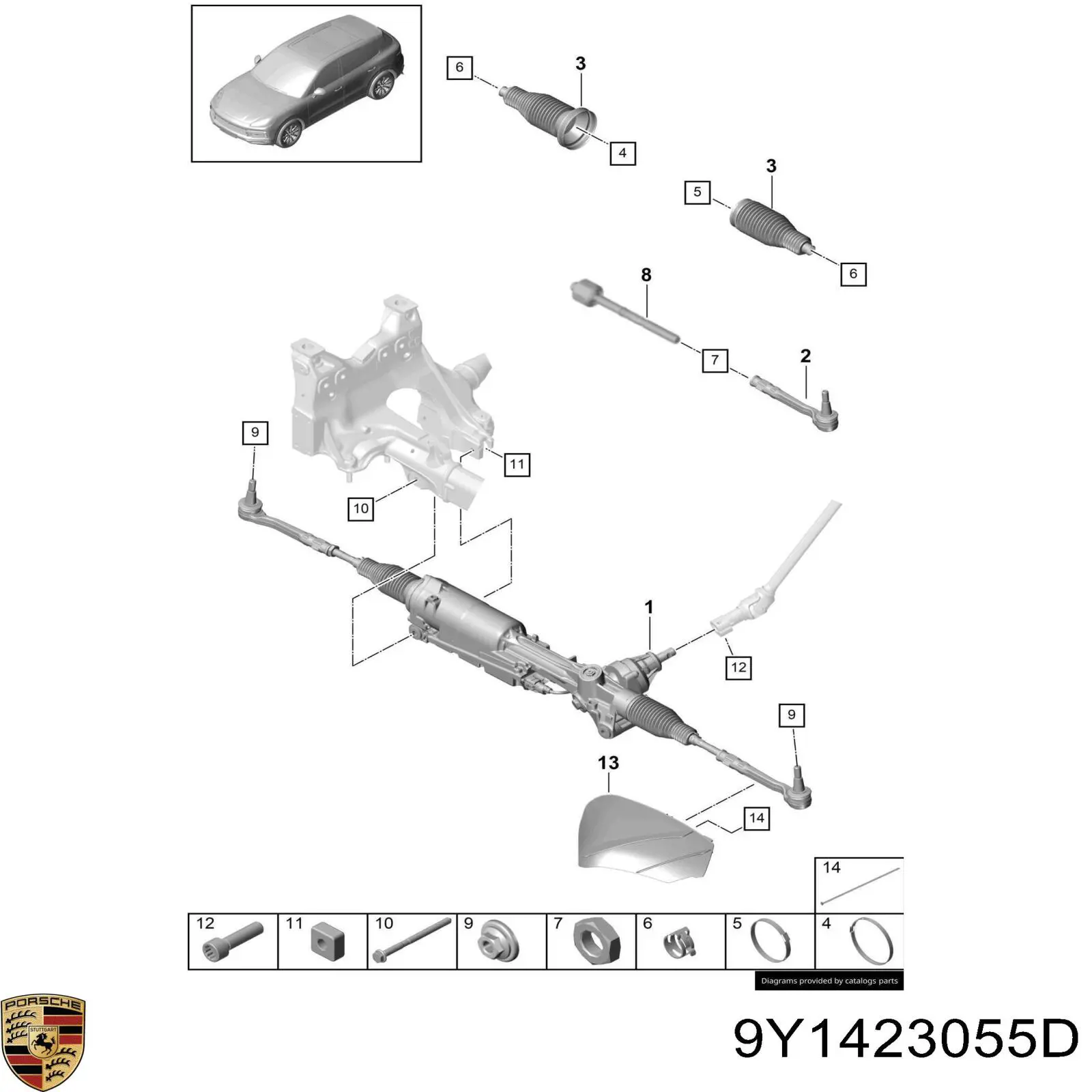 9Y1423055F VAG Рейковий рульовий механізм