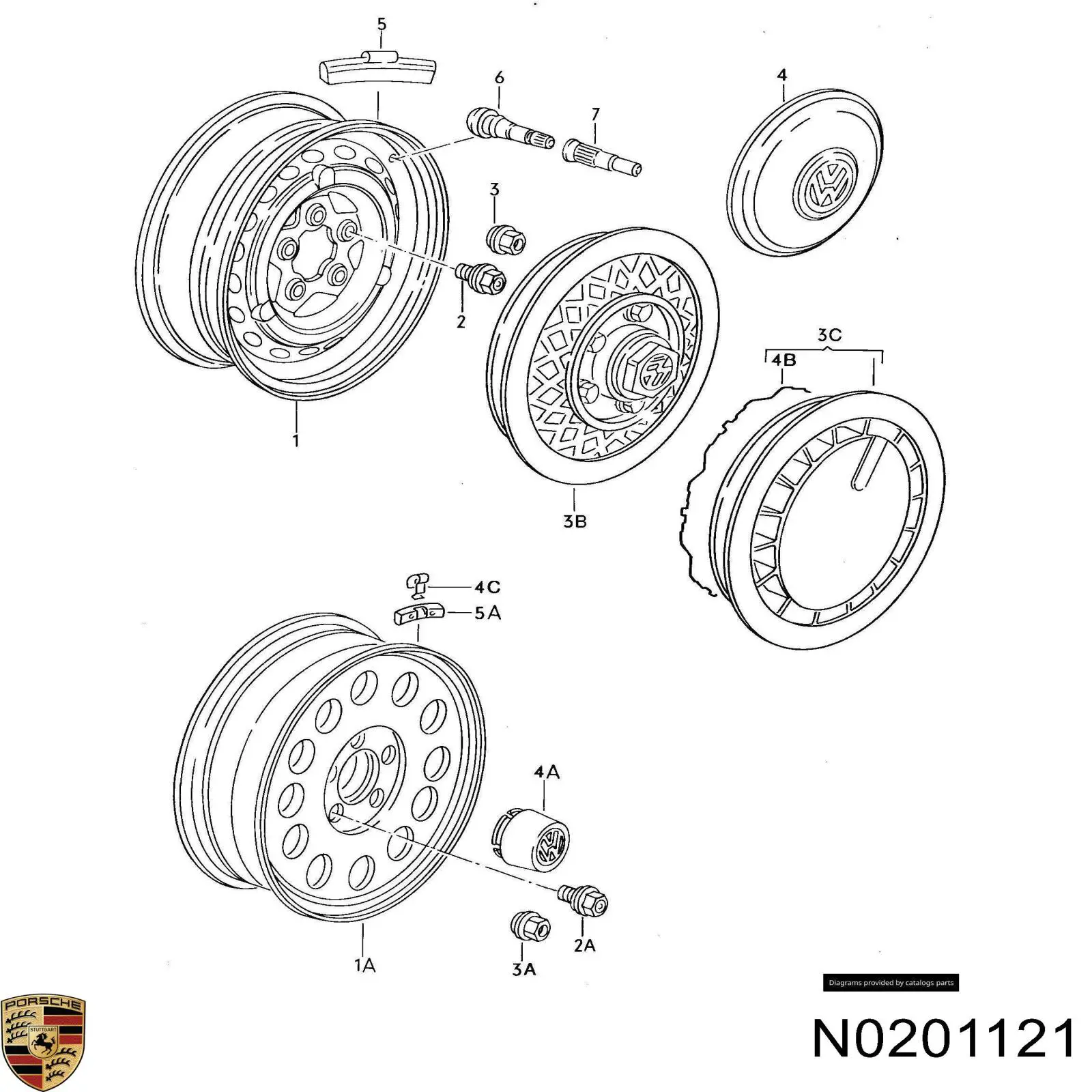 Гайка колісна N0201121 Porsche