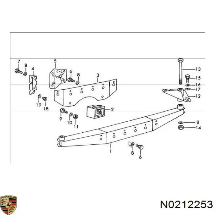 Купити N0212253 Porsche Гайка болта кріплення переднього важеля, нижнього