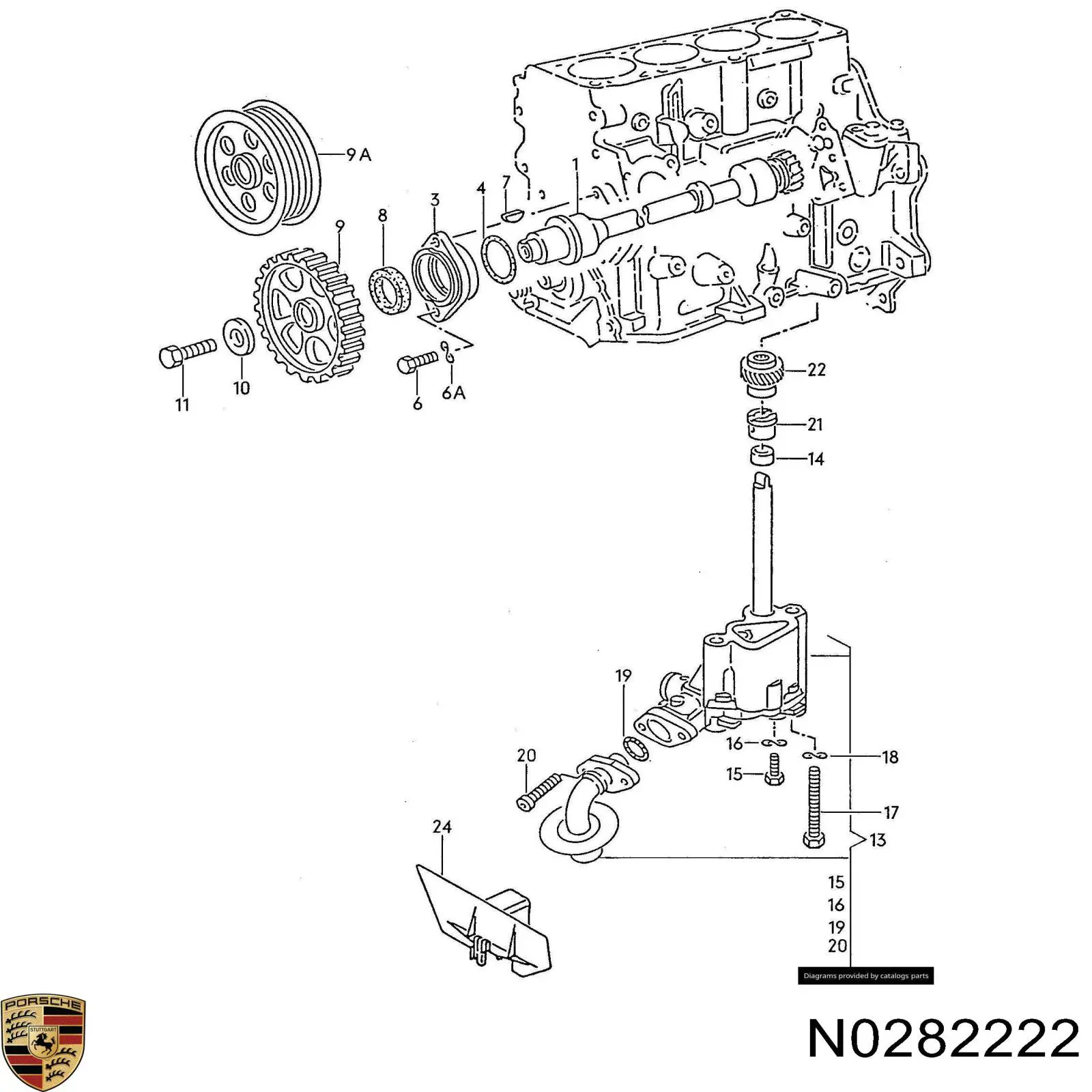Сальник масляного насоса двигуна Porsche N0282222 ціна, від 2.34 USD