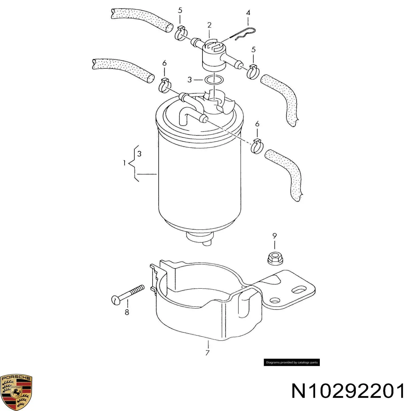 Хомут пружинний Porsche N10292201 ціна, від 1.25 USD