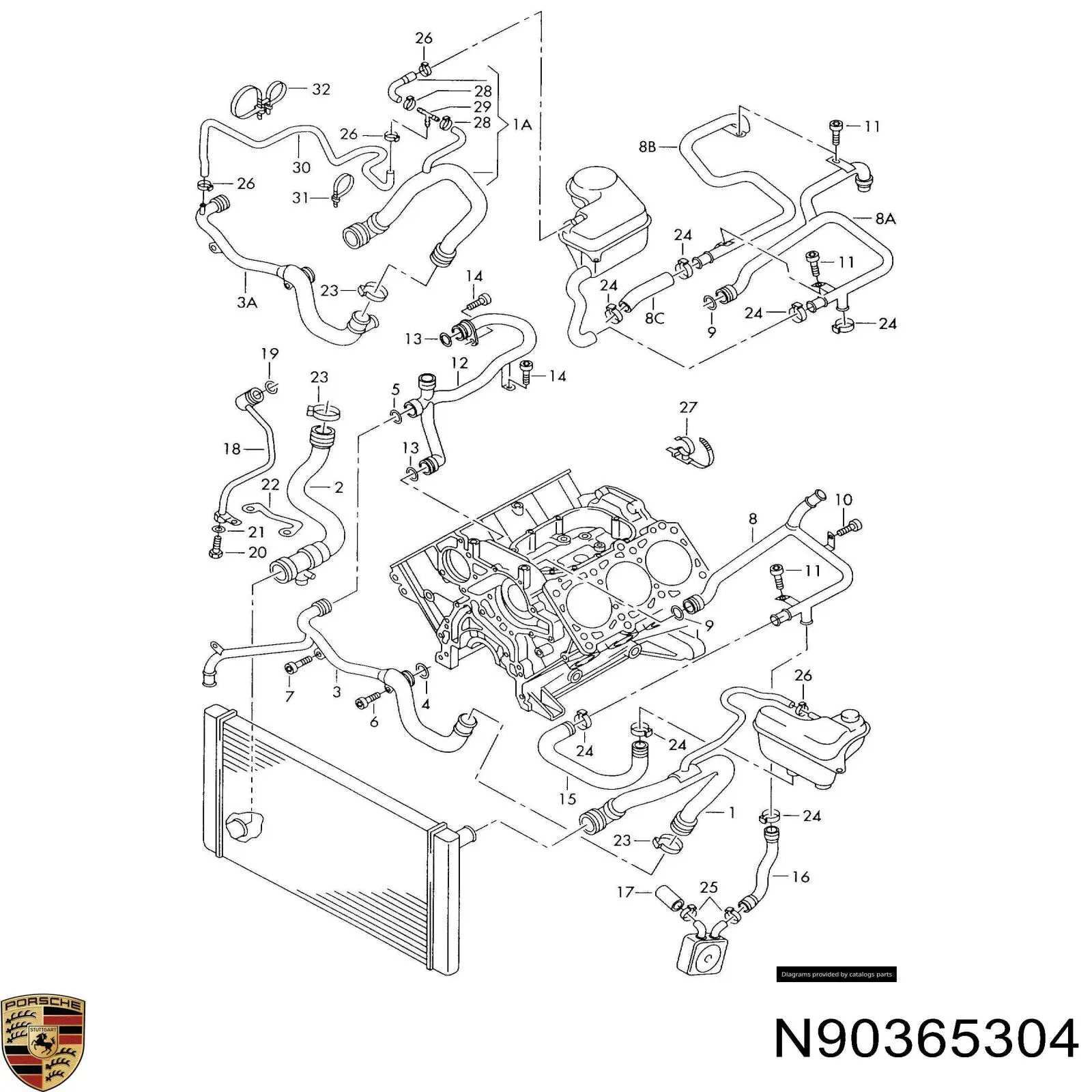 Купити N90365304 Porsche Кільце стопорне підшипника передньої маточини