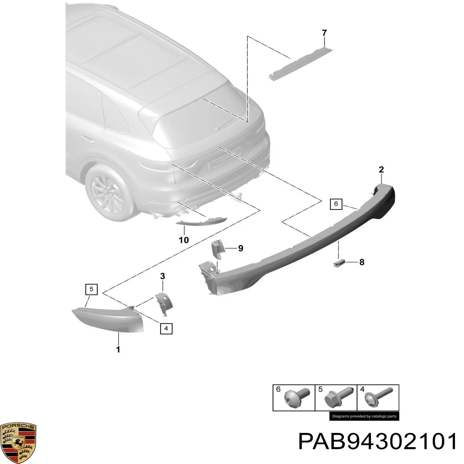 Ліхтар підсвічування заднього номерного знака Porsche PAB94302101 ціна, від 77.12 USD