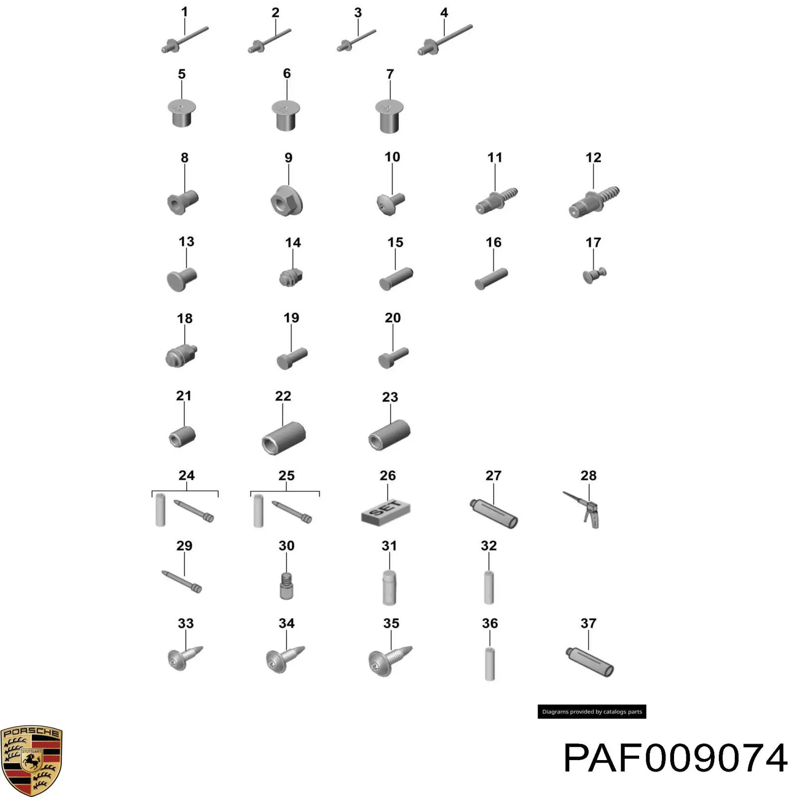  Porsche PAF009074 ціна, від 1.11 USD