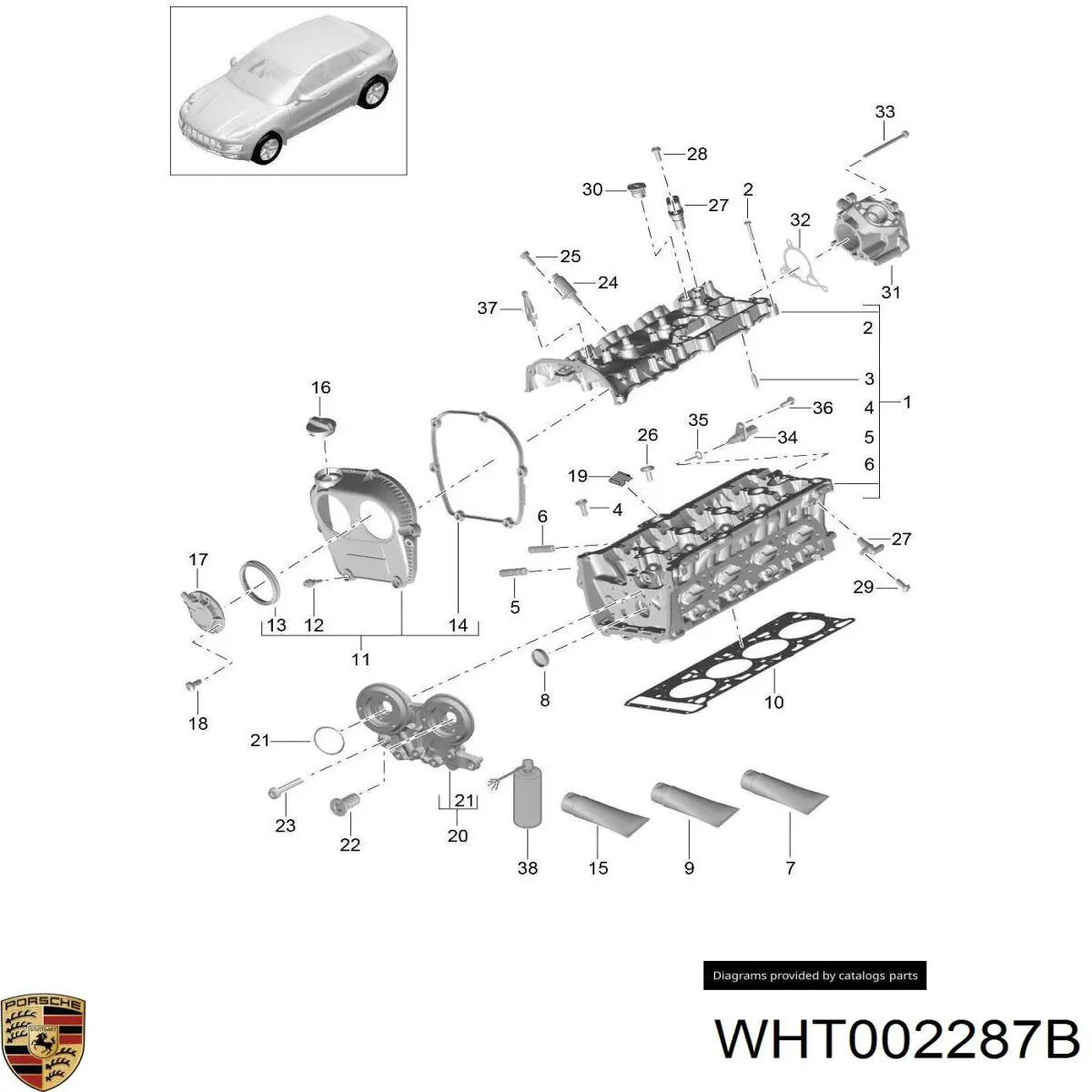 WHT002287B Porsche Ущільнююче кільце датчика температури охолоджуючої рідини