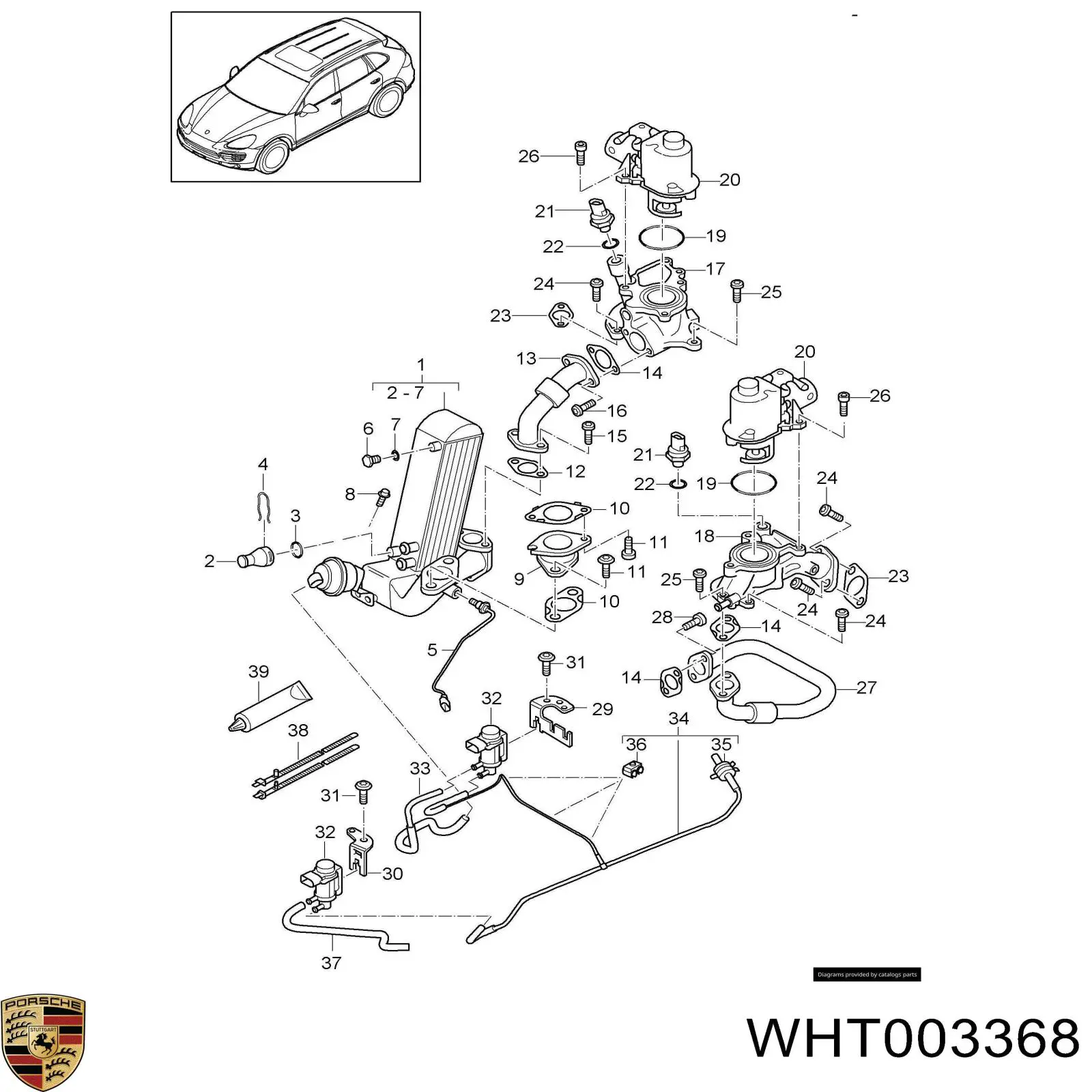 WHT003368 Porsche прокладка термостата