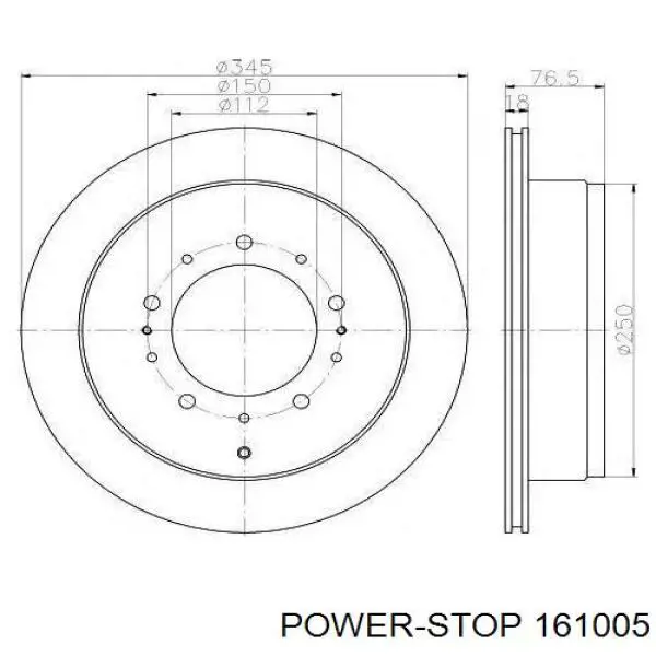 Передні тормозні колодки 161005 Power Stop