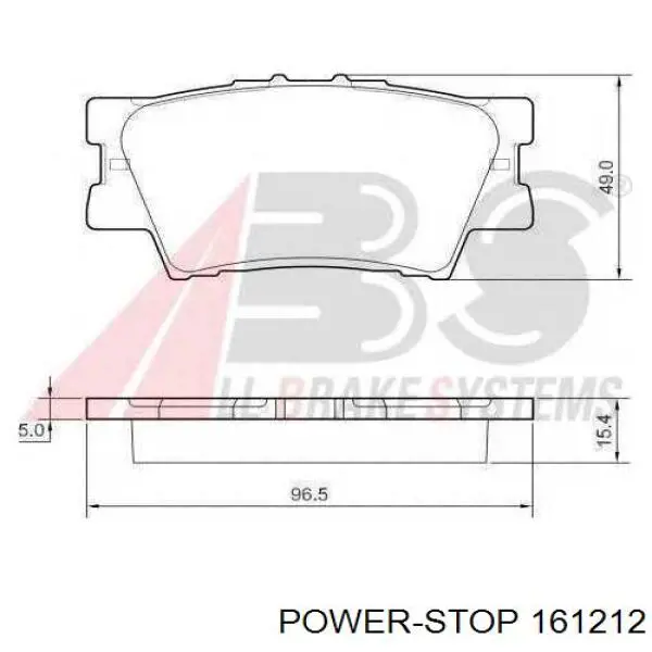 161212 Power Stop Колодки гальмівні задні, дискові