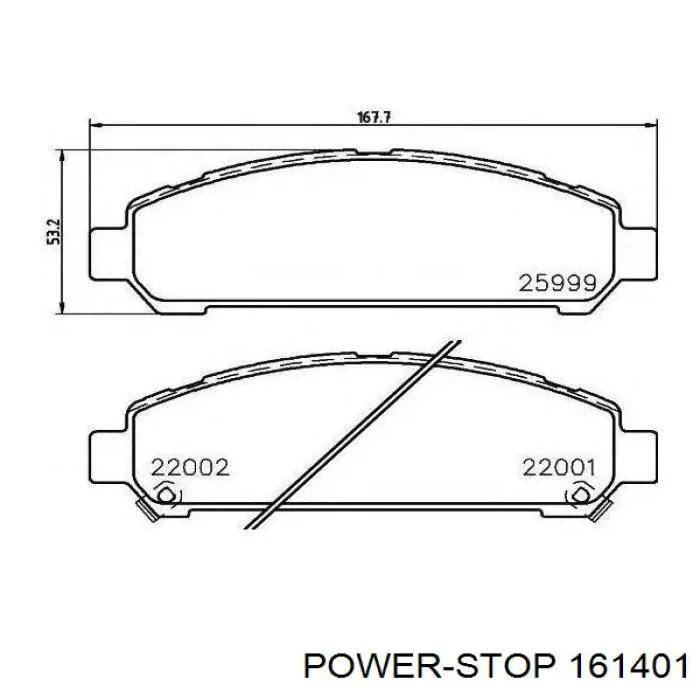 161401 Power Stop Передні гальмівні колодки
