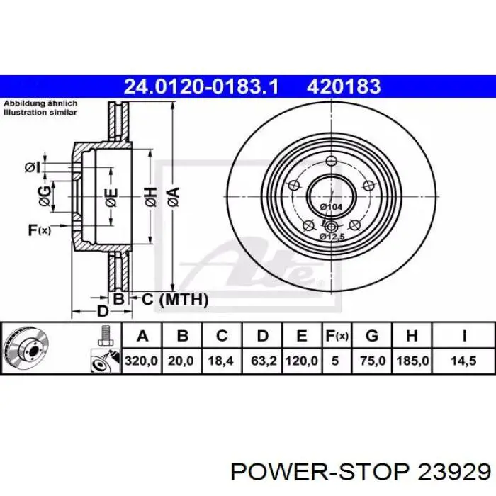 23929 Power Stop Передні гальмівні колодки