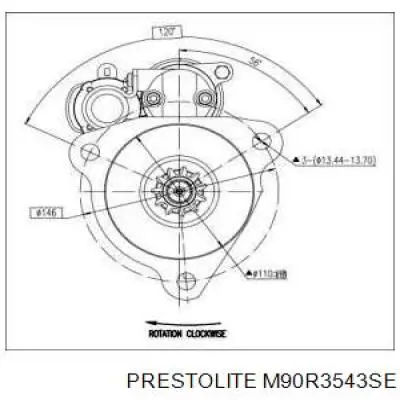 Стартер M90R3543SE Prestolite