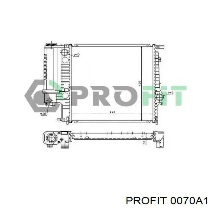 Купити 0070A1 Profit Радіатор двигуна