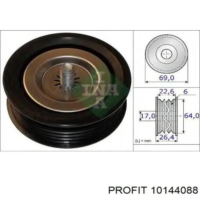 Ролик приводного ременя, паразитний 10144088 Profit