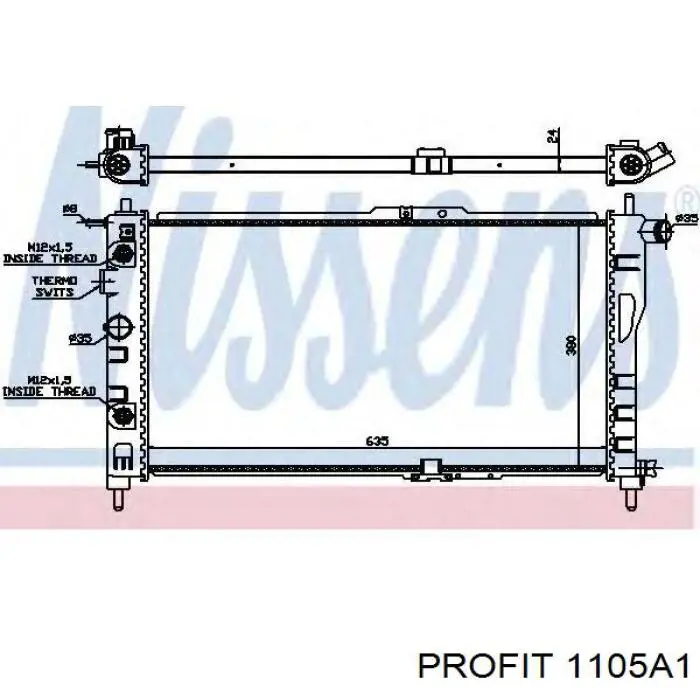 Радіатор охолодження двигуна 1105A1 Profit