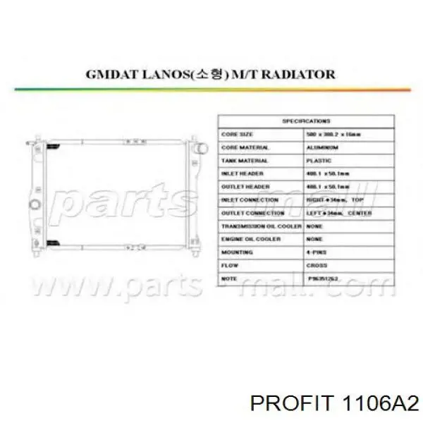 Радіатор 1106A2 Profit