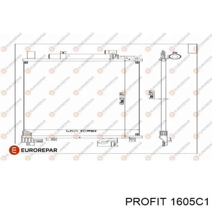 Радіатор кондиціонера 1605C1 Profit