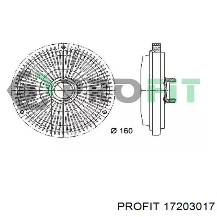 В'язкова муфта вентилятора Profit 17203017 ціна, від 40.98 USD