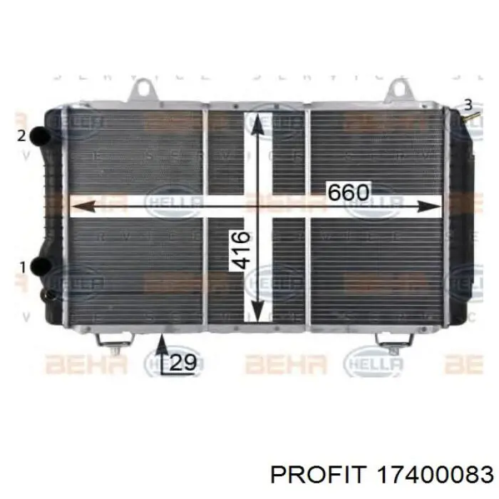 570108B3 Polcar радіатор охолодження двигуна
