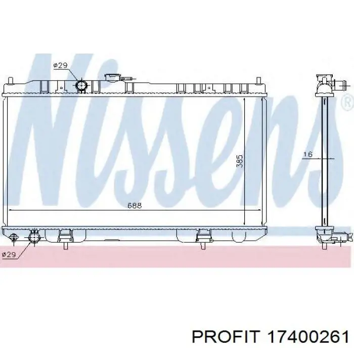 Радіатор охолодження двигуна 2140095F0C Nissan