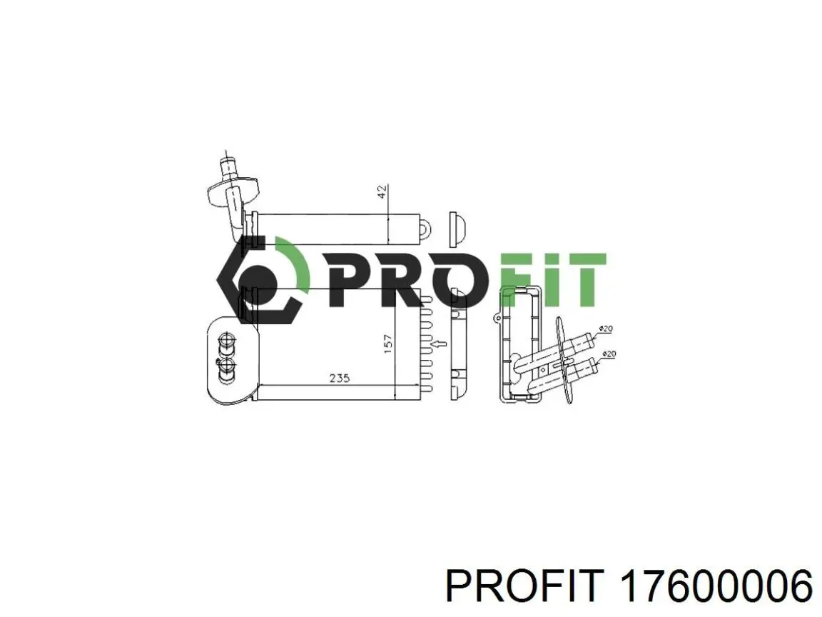 17600006 Profit Радіатор опалювача салону
