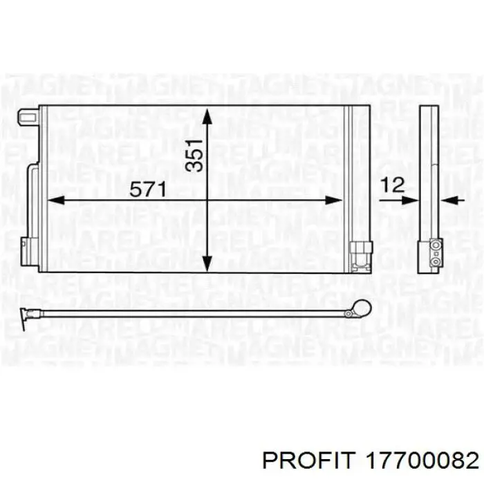 Радіатор кондиціонера 17700082 Profit