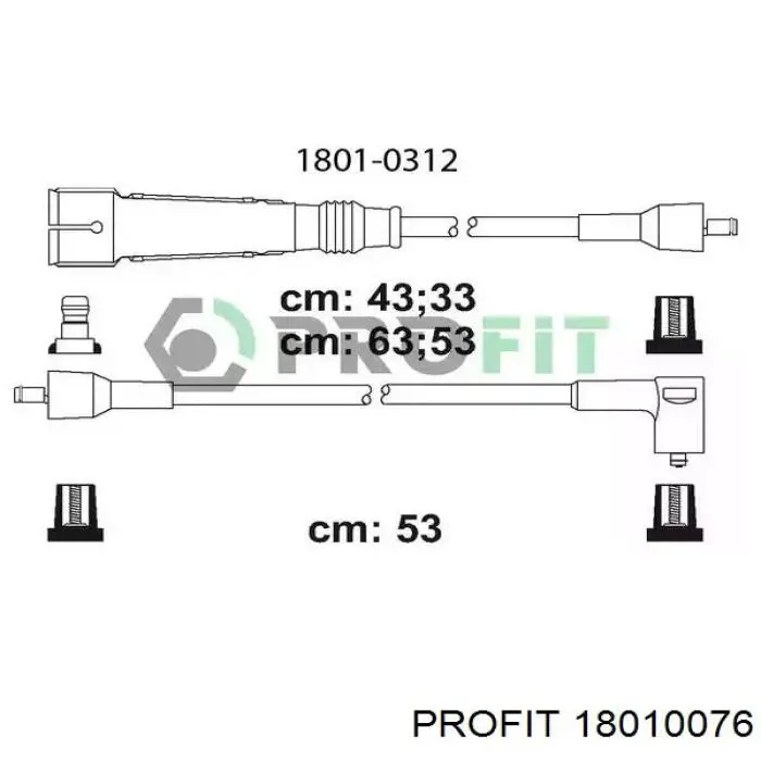 Дроти запалювання Profit 18010076 ціна, від 32.35 USD